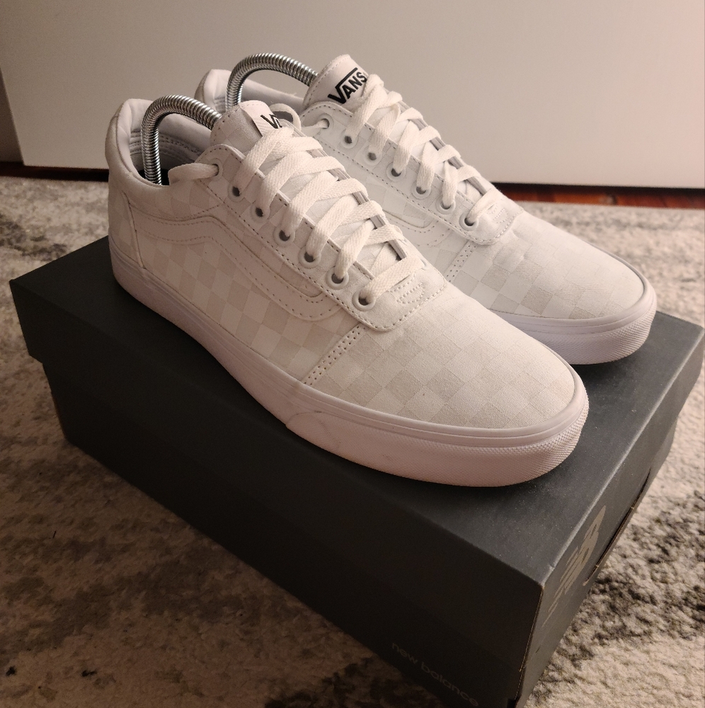 Vans Ward White Checkered Canvas Shoes